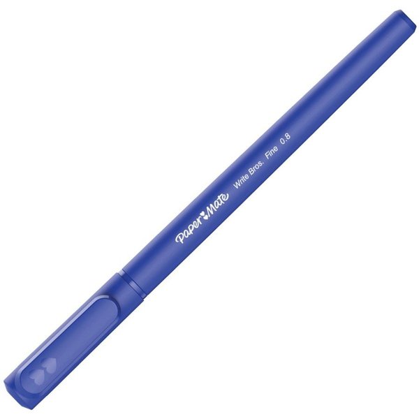 Paper Mate Pen, Ballpoint, Write Bros, 0.8mm, 12/DZ, Blue PK PAP2124512